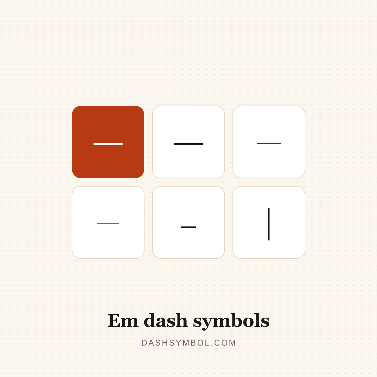 Em Dash Symbol poster — — (dashsymbol.com)