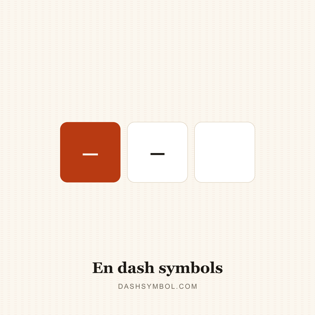 En Dash Symbol poster — – (dashsymbol.com)